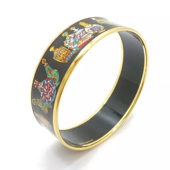 Authentic HERMES Enamel Bangle Bracelet Multi-Color Cloisonne - Picture 5 of 9